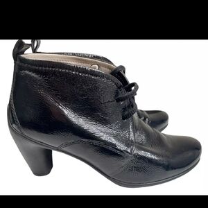Ecco Women's Sculptured 65 Black Patent Leather Heeled Bootie EU 36 US 6-6.5 new
